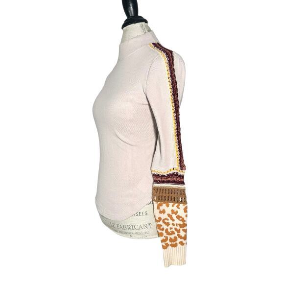 Free People | Women | Switch It Up Crochet Waffle Knit Mock Neck Top | Small - Picture 4 of 15